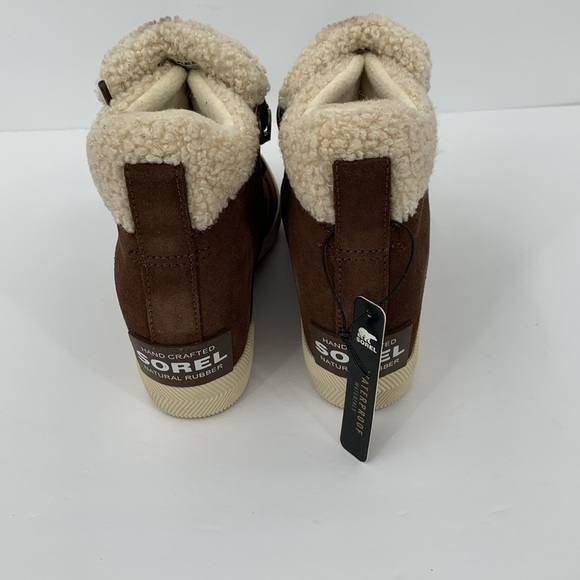 Sorel Out n About Cozy hidden wedge boots suede hiking shearling winter new 8.5 - Picture 5 of 7